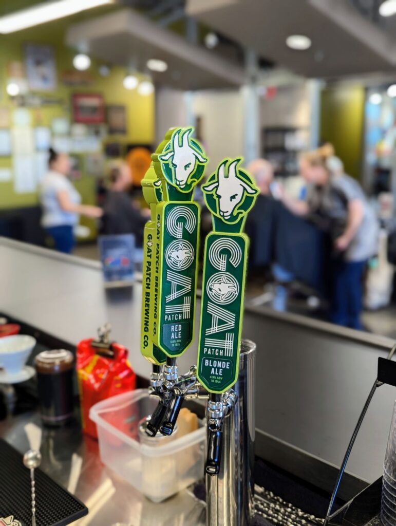 Goat Patch beer on tap at Locals Barbershop & Salon